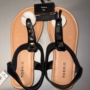 Torrid Stud Black Sandals Size 7WW